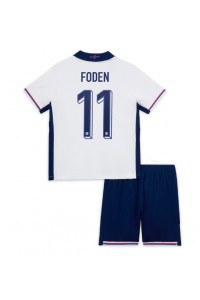 Engeland Phil Foden #11 Babytruitje Thuis tenue Kind EK 2024 Korte Mouw (+ Korte broeken)